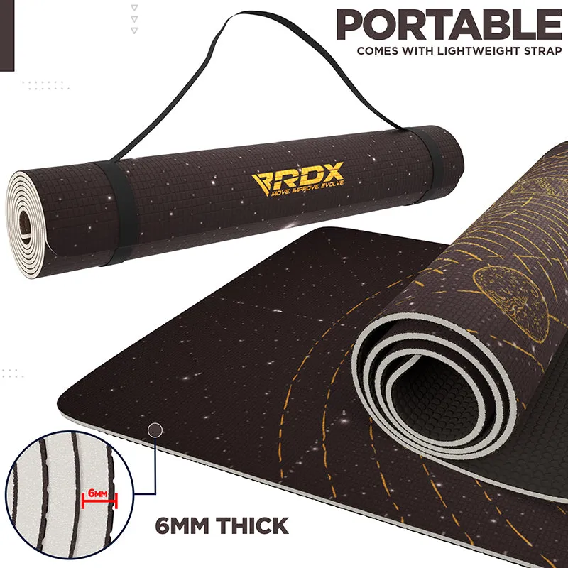 RDX D6 Iris 6mm PVC Yoga Mat Solar Brown