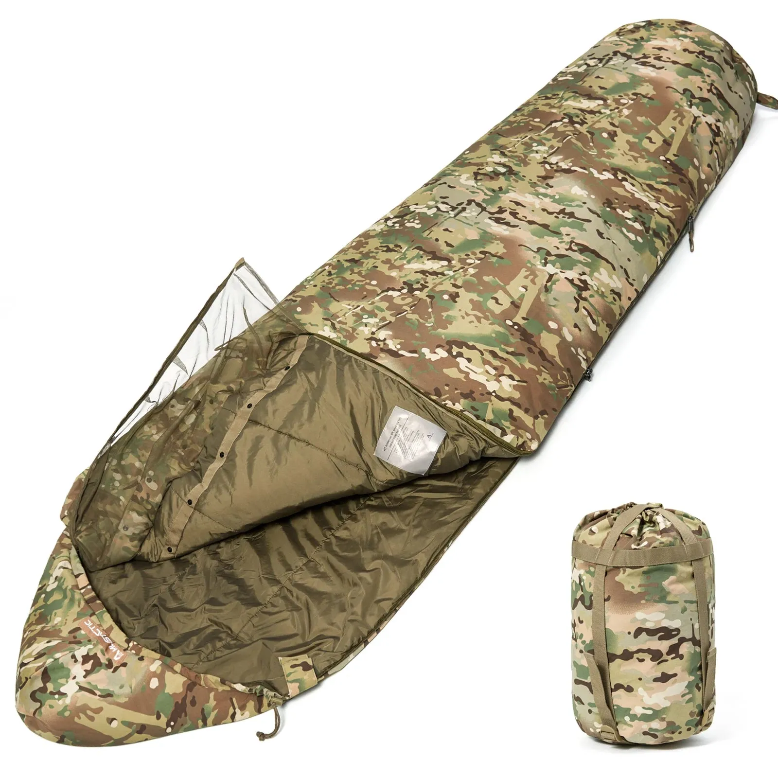 RECON GS2U 10℃~-20℃ Modular Rifleman sleeping bag with mosquito net & water repellent outer layer.