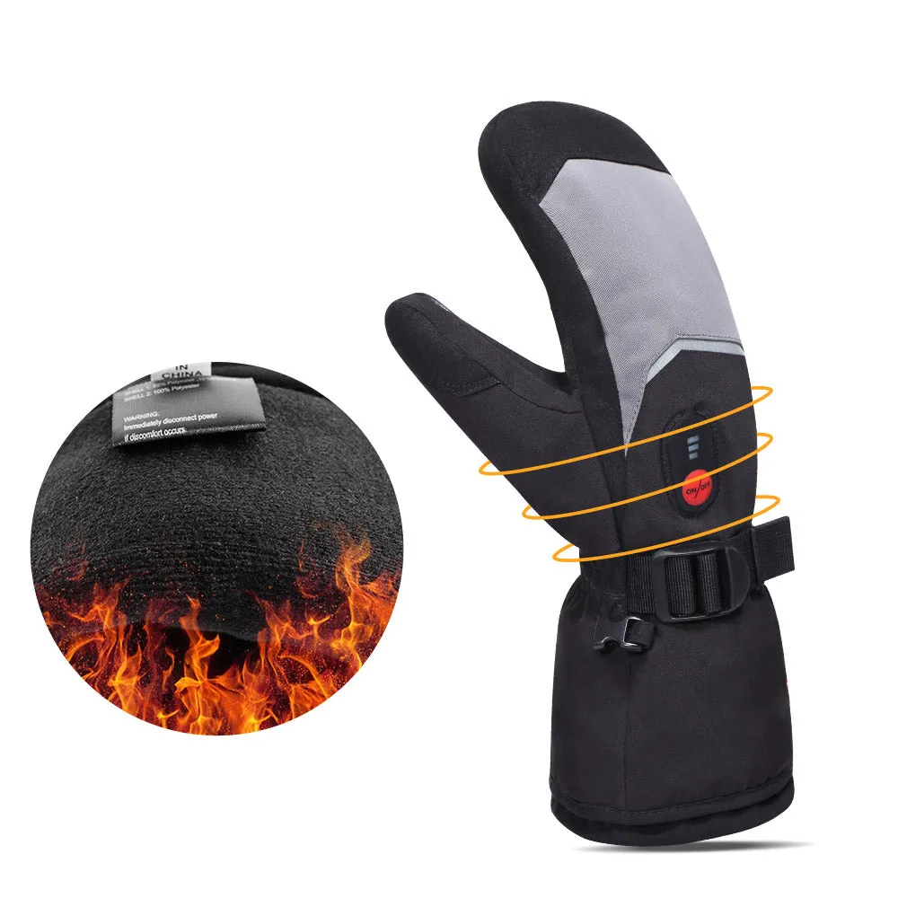 S67E Heated Rechargeable Snow Mitts with 7.4V 2200mAh Battery