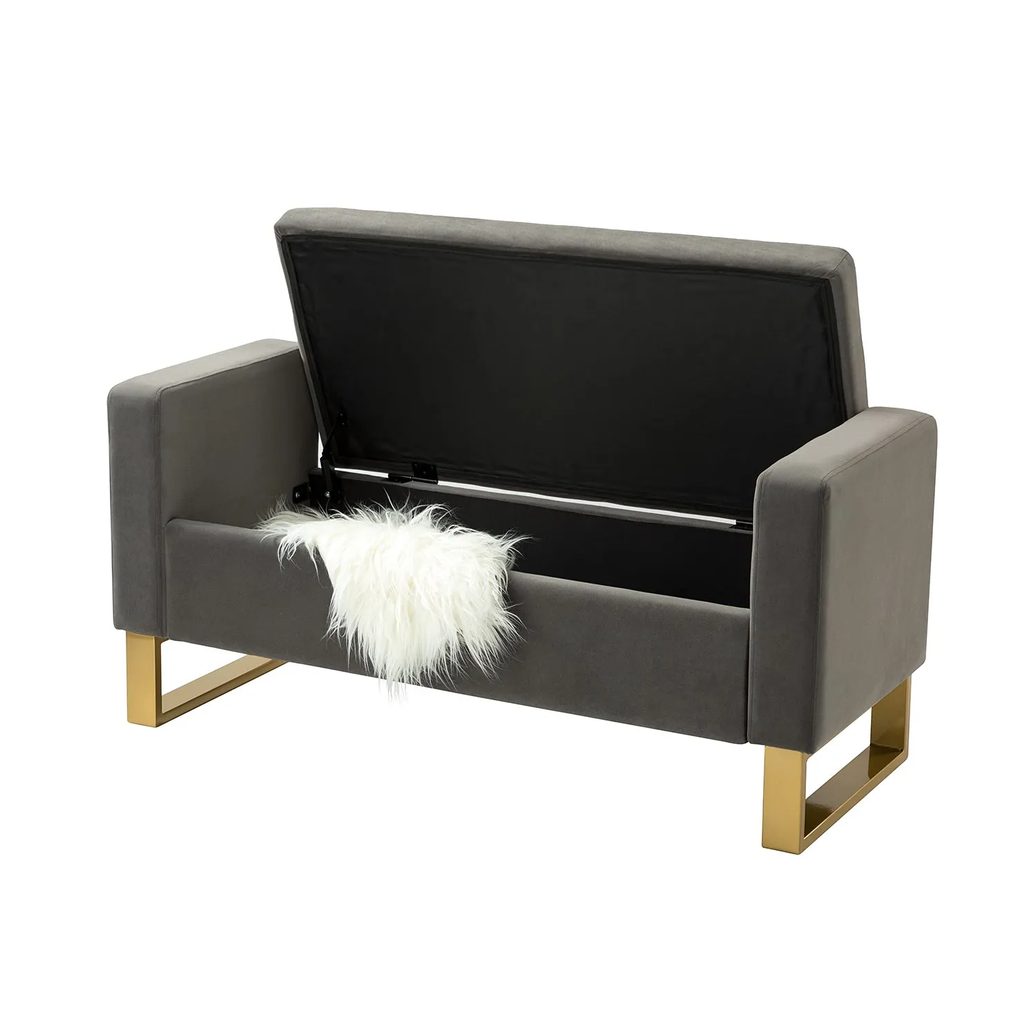 Sabina 50.4" Tufted Flip-Top Storage Bench for Stylish Interiors