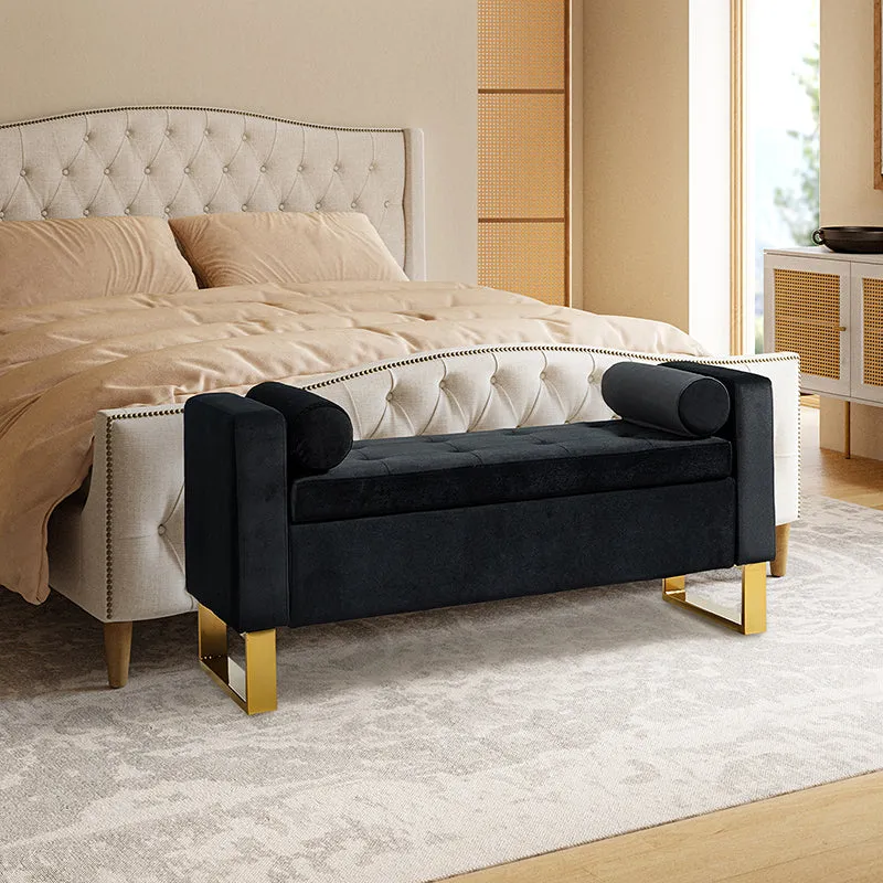 Sabina 50.4" Tufted Flip-Top Storage Bench for Stylish Interiors