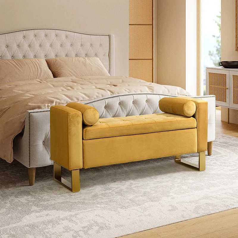 Sabina 50.4" Tufted Flip-Top Storage Bench for Stylish Interiors