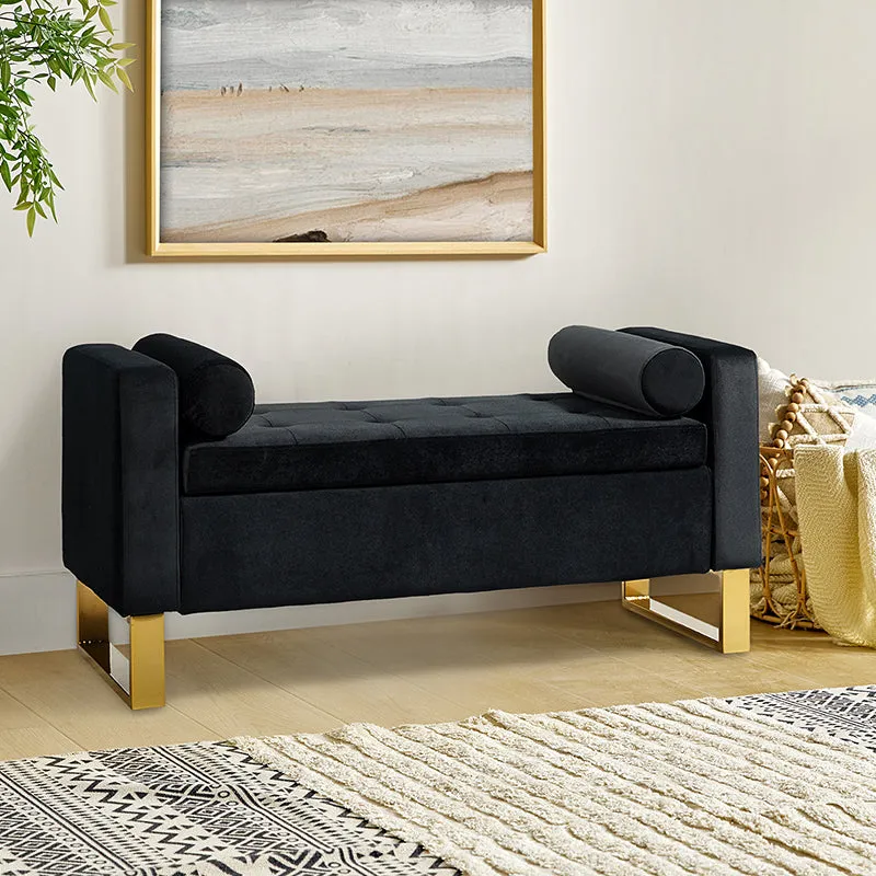 Sabina 50.4" Tufted Flip-Top Storage Bench for Stylish Interiors