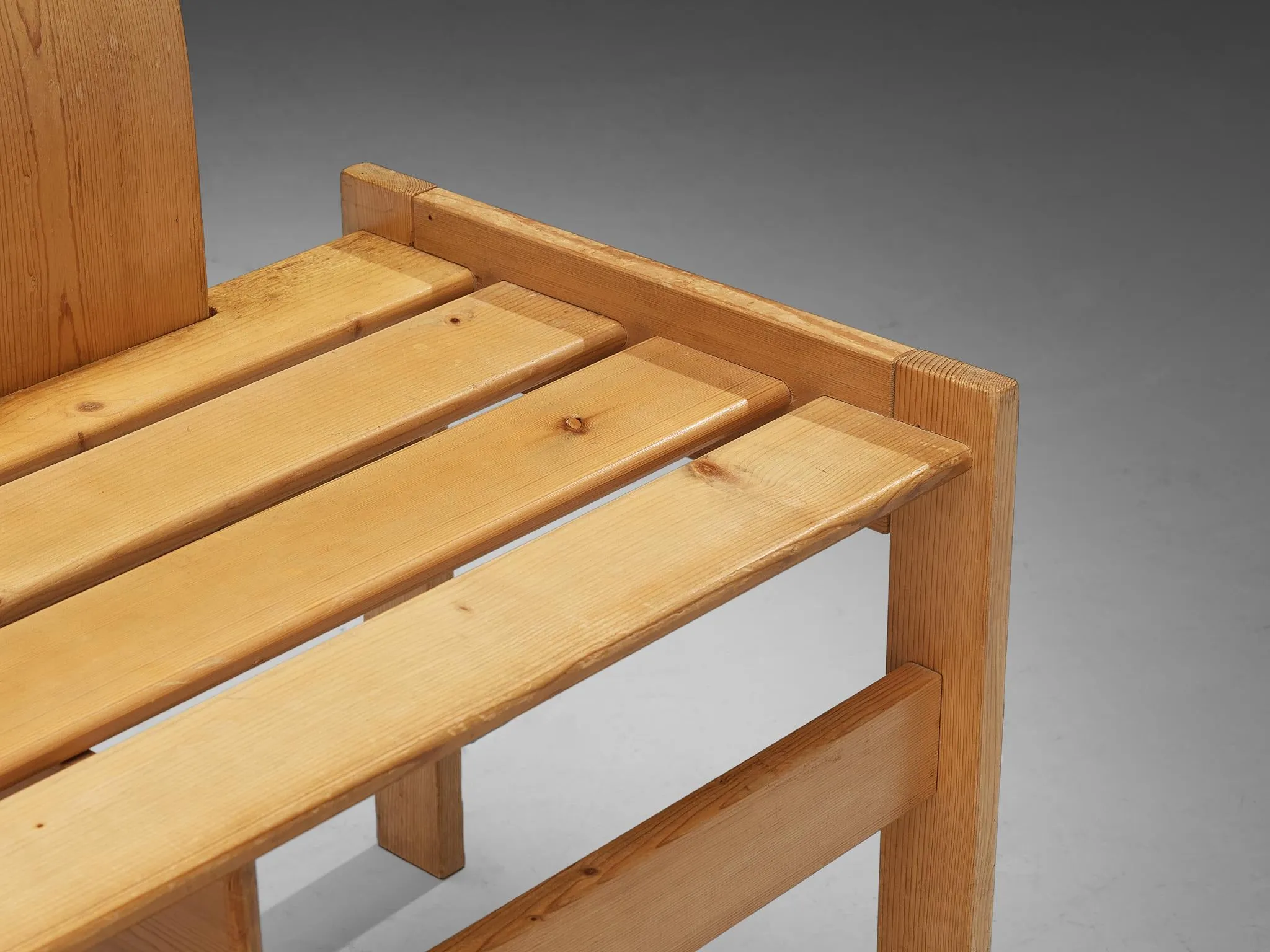 Sculptural Geometric Crafted Benches in Solid Pine