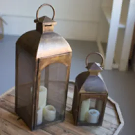 Set Of Two  Bronze Lanterns