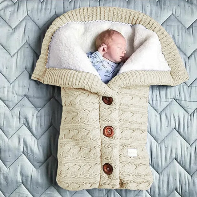 Sleeping Bag Outdoor Button Baby Knitted Sleeping Bag