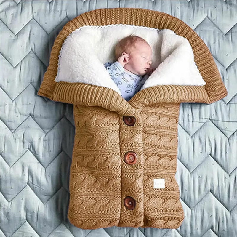 Sleeping Bag Outdoor Button Baby Knitted Sleeping Bag