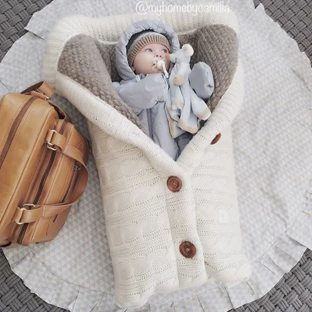 Sleeping Bag Outdoor Button Baby Knitted Sleeping Bag