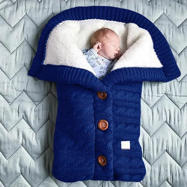 Sleeping Bag Outdoor Button Baby Knitted Sleeping Bag