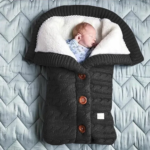 Sleeping Bag Outdoor Button Baby Knitted Sleeping Bag