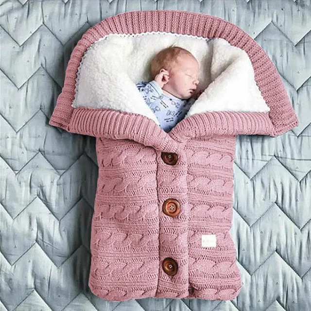 Sleeping Bag Outdoor Button Baby Knitted Sleeping Bag