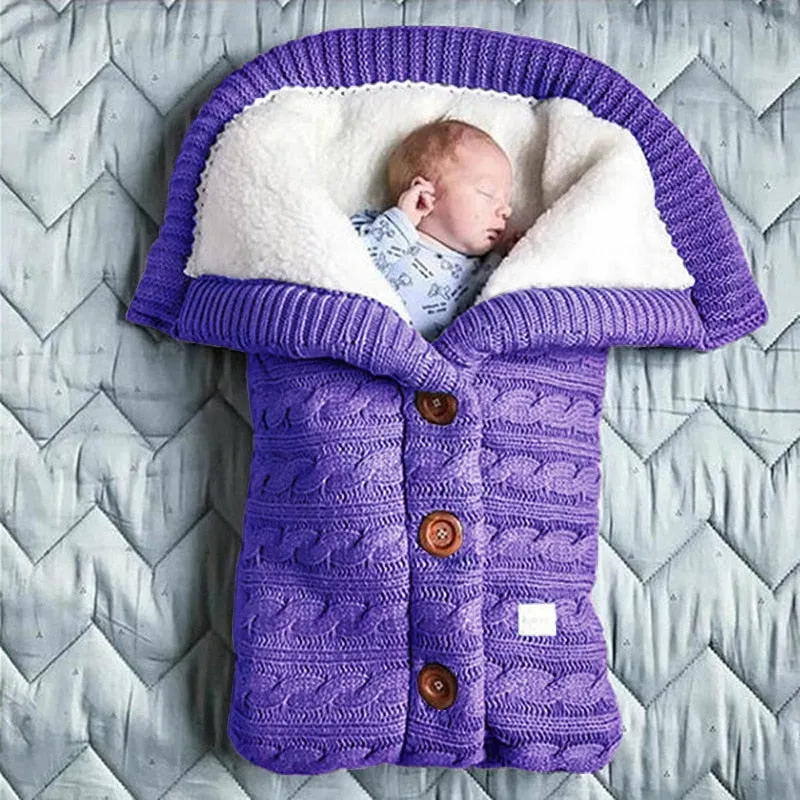 Sleeping Bag Outdoor Button Baby Knitted Sleeping Bag