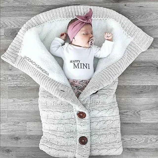 Sleeping Bag Outdoor Button Baby Knitted Sleeping Bag