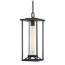 Trescott 7 in. Outdoor Hanging Lantern Black finish