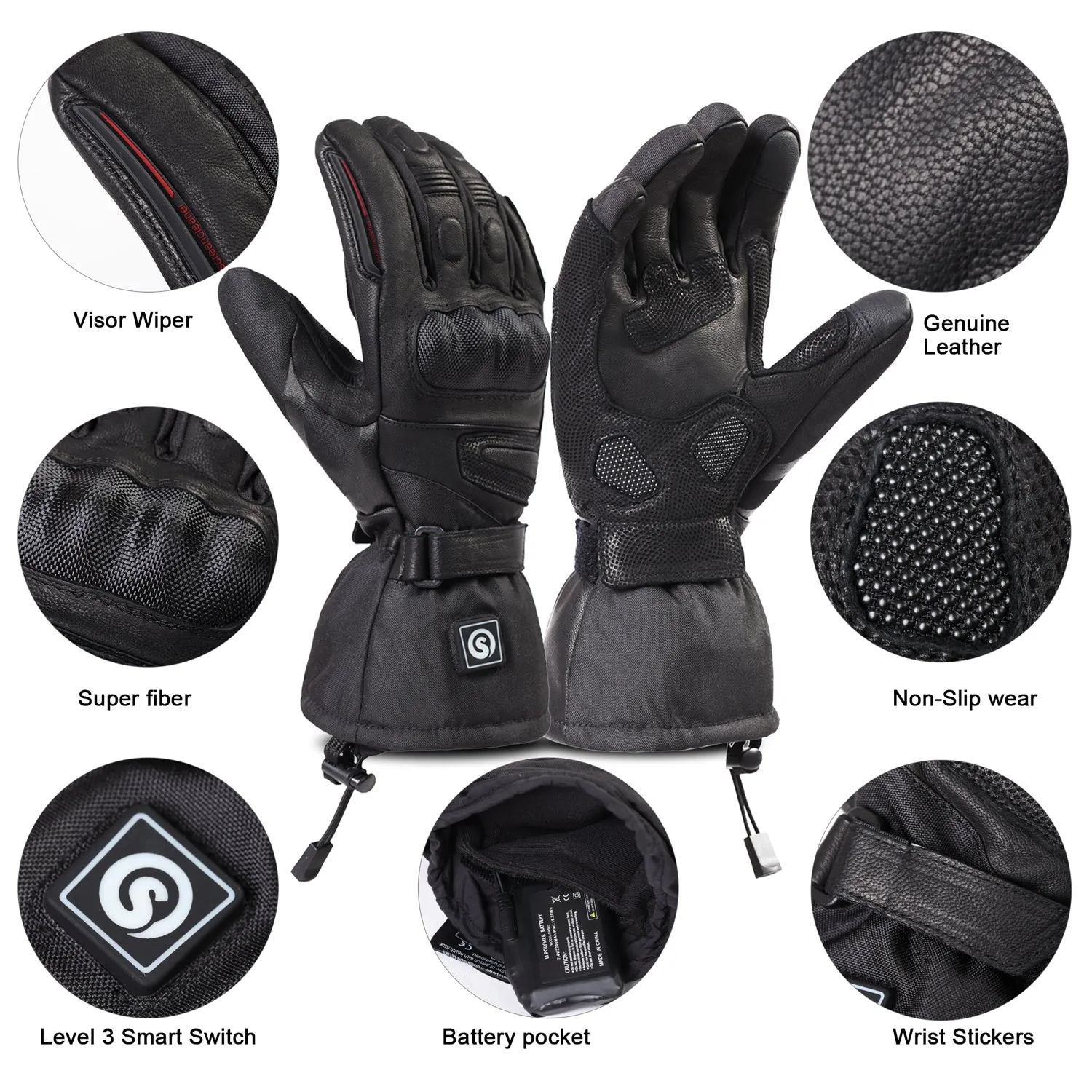 Waterproof Gloves with Carbon Fiber Protectors - Ideal for Motorcycles