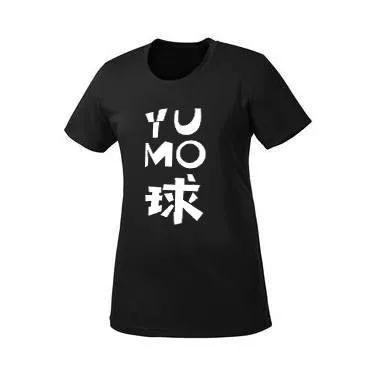 Yumo Creative 'YUMO 球' (Badminton) LADIES Dri-Fit T-Shirt [Black] - logo