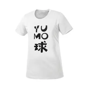 Yumo Creative 'YUMO 球' (Badminton) LADIES Dri-Fit T-Shirt [White] - logo