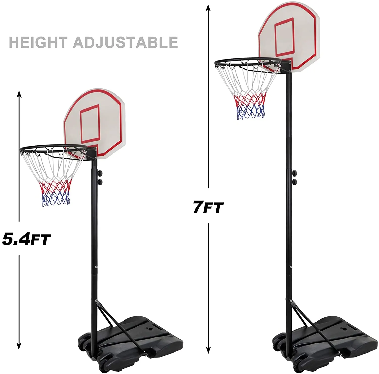 ZENY™ Basketball Hoop Stand for Kids Youth Adjustable Height 5.4ft-7ft